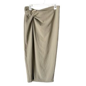 Zara Skirt Women's Small Army Green Ring Detail Slit NWT